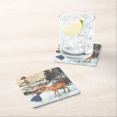 "Meisje dat een rendier zoent" Kerstmis onderzette Kartonnen Onderzetters (Insitu)