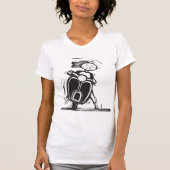 Meisje dat een scooter vrouw maakt t-shirt (Voorkant)