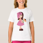 Meisje dat een ventilator T-shirt houdt (Voorkant)