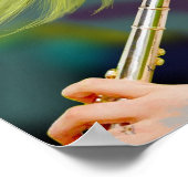 Meisje dat fluit speelt 2 poster (Hoek)