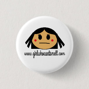 Meisje dat geen originele pop kan smokkelen ronde button 3,2 cm