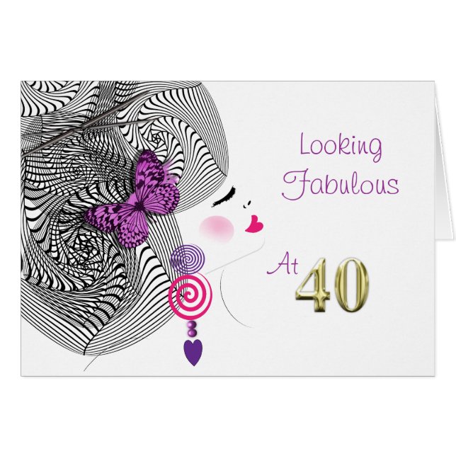  meisje dat geweldig kijkt naar veertig (Voorkant Horizontaal)