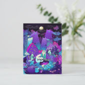 Meisje dat gitaar speelt briefkaart (Staand voorkant)