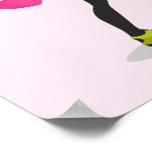 Meisje dat graag illustratie en roze harten uitvoe poster (Hoek)