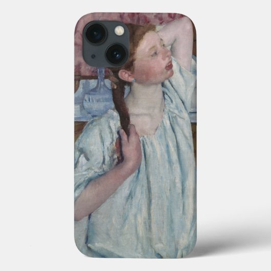 Meisje dat haar haar haar haar schikt, 1886 (olie  Case-Mate iPhone case (Achterkant)