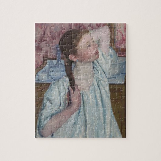 Meisje dat haar haar haar haar schikt, 1886 (olie legpuzzel (Verticaal)