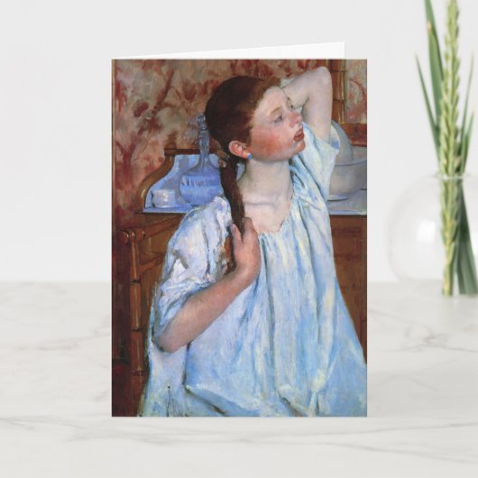 Meisje dat haar haar haar haar schikt | Mary Cassa Kaart (Voorkant)