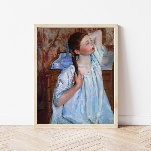 Meisje dat haar haar haar haar schikt   Mary Cassa Poster