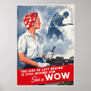 Meisje dat hij achter poster heeft gelaten