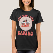 Meisje dat houdt van baken met zoete Cake Bakery H T-shirt (Voorkant)