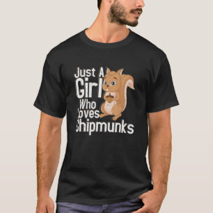 Meisje dat houdt van Chipmunks Dierenvriend Wildli T-shirt