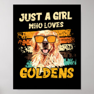 Meisje dat houdt van Golden Retrievers Dog  Dog Poster