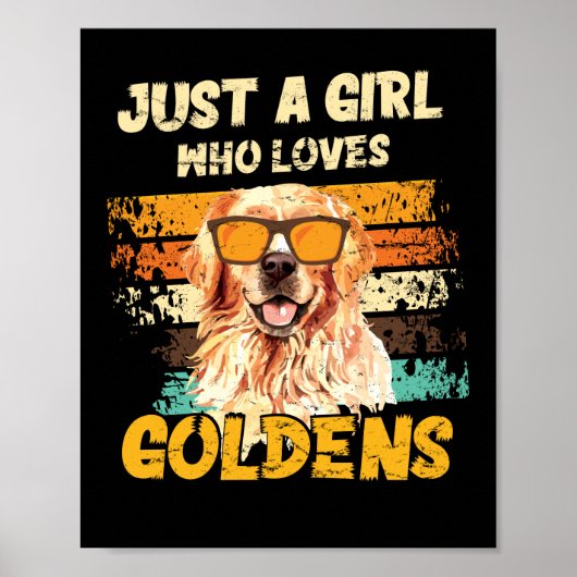 Meisje dat houdt van Golden Retrievers Dog  Dog Poster (Voorkant)