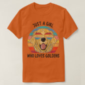 Meisje dat houdt van Golden Retrievers Dog Gifts - T-shirt (Design voorkant)