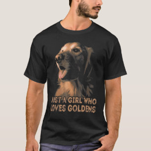 Meisje dat houdt van Golden Retrievers Dog Golden  T-shirt