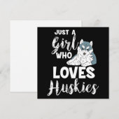 Meisje dat houdt van Huskies Siberian Husky Honden Feestdagenkaart (Voorkant / Achterkant)