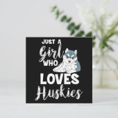 Meisje dat houdt van Huskies Siberian Husky Honden Feestdagenkaart (Staand voorkant)
