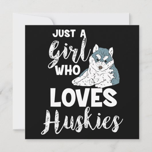 Meisje dat houdt van Huskies Siberian Husky Honden Feestdagenkaart (Voorkant)