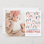 Meisje dat houdt van retro kerst feestdagenkaart (Voorkant)