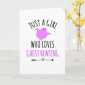 Meisje dat houdt van spookjacht spookjager meisjes kaart (Gele Bloem)