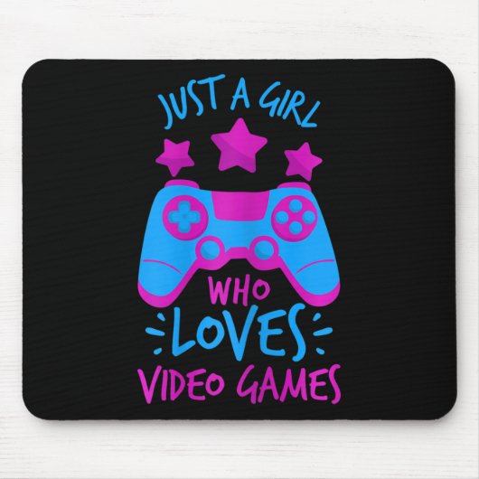 Meisje dat houdt van videogames spel t Shirten voo Muismat (Voorkant)