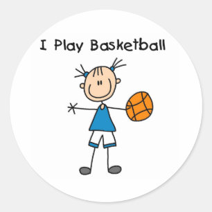 Meisje dat ik basketbal speel ronde sticker