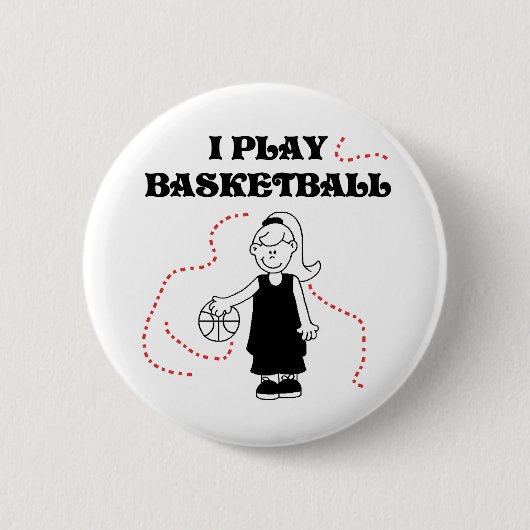 Meisje dat ik Basketball speel Ronde Button 5,7 Cm (Voorkant)