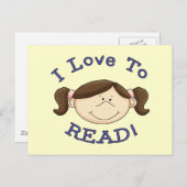 Meisje dat ik graag T-shirts en cadeautjes lees Briefkaart (Voorkant / Achterkant)