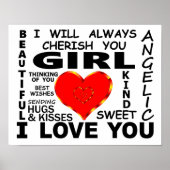 Meisje dat ik van je hou poster (Voorkant)