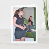Meisje dat in de spiegel kijkt Portret Kaart (Voorkant)