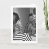 Meisje dat in spiegel kijkt Portret Kaart (Voorkant)