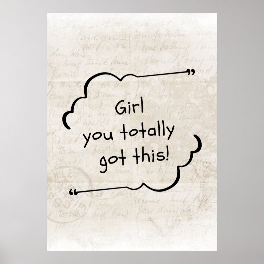 Meisje dat je dit helemaal hebt poster (Voorkant)