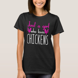 Meisje Dat Kippen Grappen Boerderij Boerenmeisjes  T-shirt