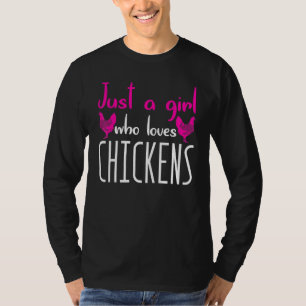 Meisje Dat Kippen Grappen Boerderij Boerin Meisjes T-shirt