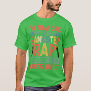 Meisje dat luistert naar de markt van de Gangster T-shirt