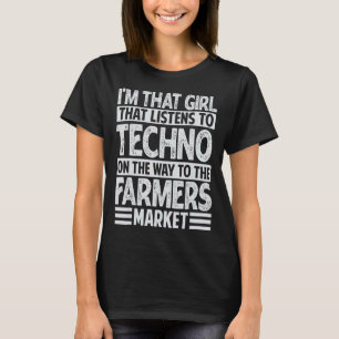 Meisje Dat Luistert Naar Techno Muziek - Boerenmar T-shirt