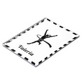 Meisje dat marathon loopt op atletiekbaan veldloop notitieboek (Linkerzijde)