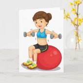 Meisje dat met de Wenskaarten van Gewichten Kaart (Gele Bloem)