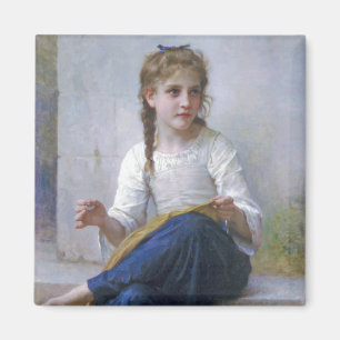 Meisje dat naait, Bouguereau Magneet