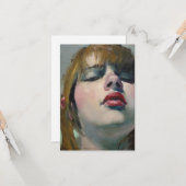 Meisje dat naar beneden kijkt (door Malcolm T. Lie Kaart (Voorkant / Achterkant in situ)