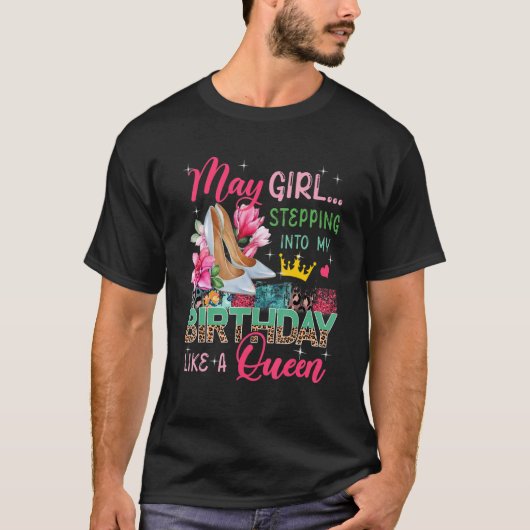 Meisje dat naar de koningin Floral gaat T-shirt (Voorkant)