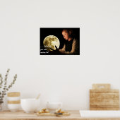 Meisje dat naar de maan staart poster (Keuken)