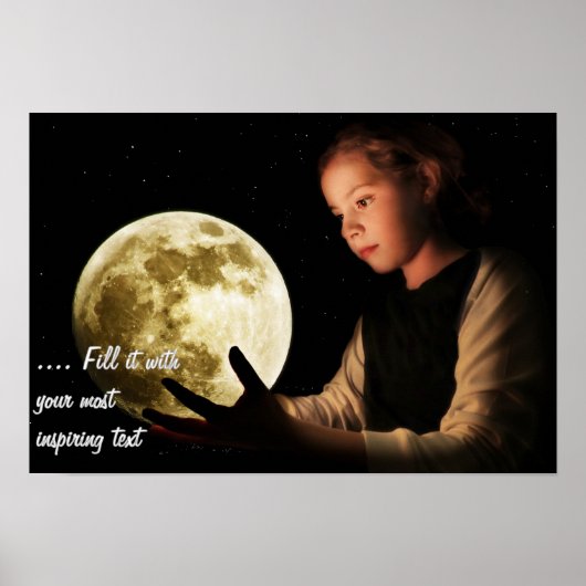 Meisje dat naar de maan staart poster (Voorkant)