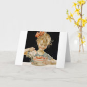 Meisje dat ontbijt eet kaart (Gele Bloem)