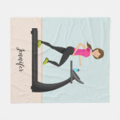 Meisje dat op een foto en naam van een tapfabriek fleece deken (Voorkant (Horizontaal))