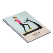 Meisje dat op een tapmolen loopt notitieboek (Rechterzijde)