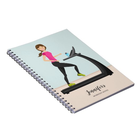 Meisje dat op een tapmolen loopt notitieboek (Rechterzijde)