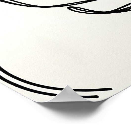 Meisje dat piano speelt - Line Art Poster (Hoek)