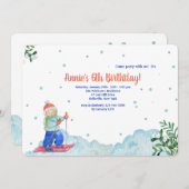 Meisje dat uitnodiging doet voor wintersporten (Voorkant / Achterkant)