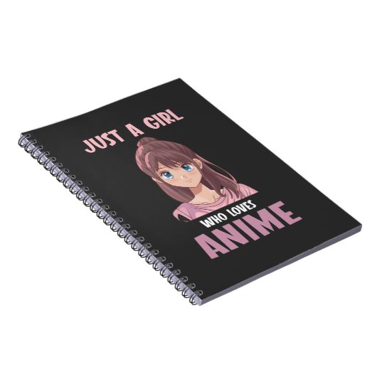 Meisje dat van Anime houdt Manga Cosplay Teen Notitieboek (Rechterzijde)